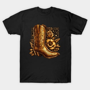 Gold cowboy boots T-Shirt